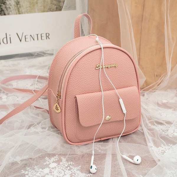 Women's Mini Backpack Luxury PU Leather Kawaii Backpack Cute Graceful Bagpack Small School Bags for Girls Bow-knot Leaf Hollow