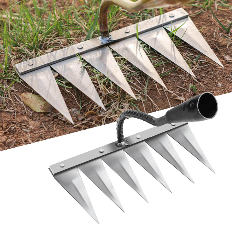 2Pcs Vegetable Gardening Hoe Indispensable Garden Tools 6 Tooth 5 Tooth