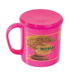 Coffee Mug 350ml With Lid Pink