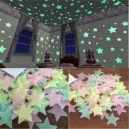 20pcs/bag 3cm Glow In The Dark Luminous Star Stickers Halloween Decorations for Home Toy PVC Stickers for Kids Roo