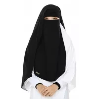 Women Muslim Wear Niqab Hijabs Pat 3 Layer Big Size