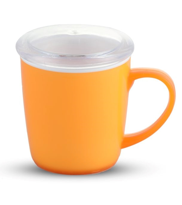 Paris Mug 350 ML With Lid-White & Tr Orange Brand: RFL Houseware SKU: DPD05096