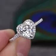 Heart Shape Diamond cut Zirconia Ring