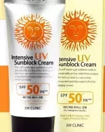 3w Clinic Intensive Uv Sunblock Cream Spf 50 Pa+++ 70ml