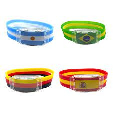 National Flag LED Bracelet LED Glow Bracelets 2022 Quatar World-Cup Bracelet Gift