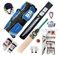 Cricket Kit Full Set For Players Cricket 11 in 1 Set Complete Kit Cricket Kit Package (English Willow Bat + Premium Bat Cover + CA Red Ball + Legguard Pad + Batting Gloves + Inner Gloves + Elbow Guard