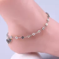 Crystal Love or heart Shape Payel anklet for gifts