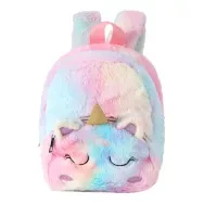 Kids Baby Backpack Cartoon Cute Single Horned Horse Backpack Plush Bag