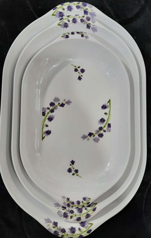 Oval rice dish with handle Melamine set