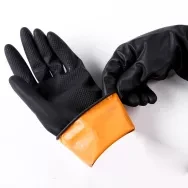 Orange And Black Rubber Lastex hand Gloves