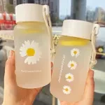 1Pcs 500Ml Small Daisy Transparent Plastic Water Bottles Water Bottle Portable Travel