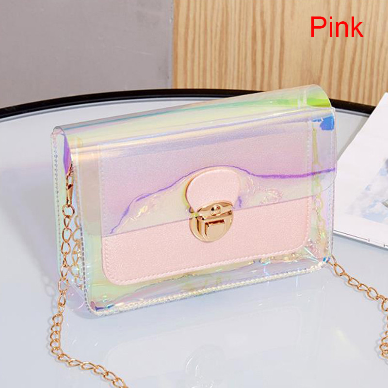 Creek Women Transparent PVC Clear Jelly Clutch Bag Purse Tote Casual Shoulder Handbag Tote Bag