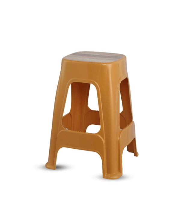 Square Stool High Wood