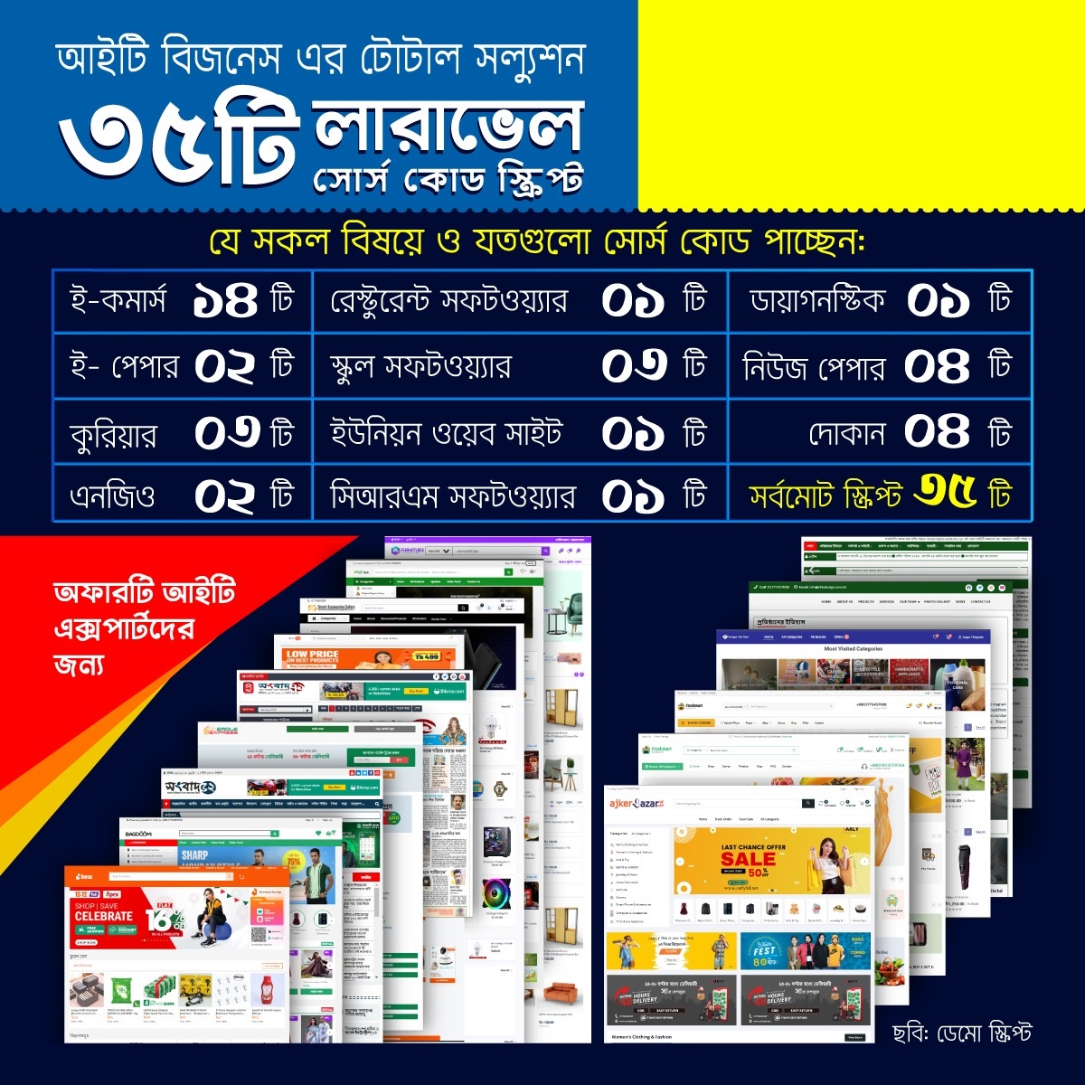 ৩৫টি প্রিমিয়াম লারাভেল সোর্স কোড